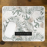 Tapis De Souris Tropical Watercolor Leaves & Flowers Pattern<br><div class="desc">Tropical Watercolor Leaves & Flowers Pattern</div>