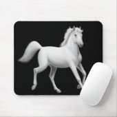 Tapis De Souris Trot Mousepad de cheval blanc (Avec souris)