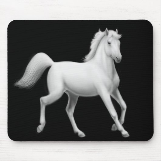 Tapis De Souris Trot Mousepad de cheval blanc (Devant)