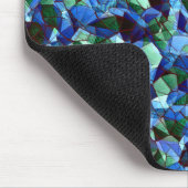 Tapis De Souris Trou de mosaïque irrégulière verte et bleue recouv (Coin)
