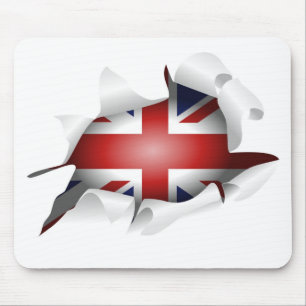 Tapis De Souris Trou déchiré par amusement avec le drapeau de cr