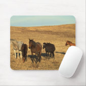 Tapis De Souris Troupeau de chevaux dans l'Ouest (Avec souris)
