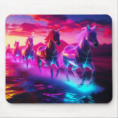 Tapis De Souris Troupeau électrique - Chevaux Synthwave (Devant)