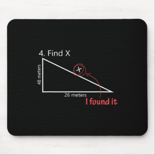 Tapis De Souris Trouvez X Prof de Maths Graphique Cadeau Sarcasiqu