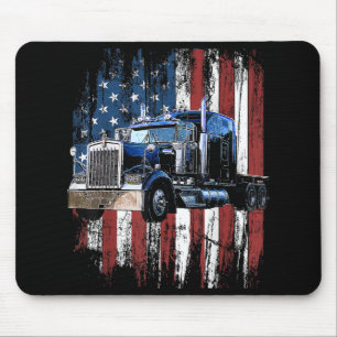 Tapis De Souris Trucker American Flag Truck Driver Truck Driver Gi