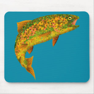 Tapis De Souris Truite arc-en-ciel feuille Aspen 2