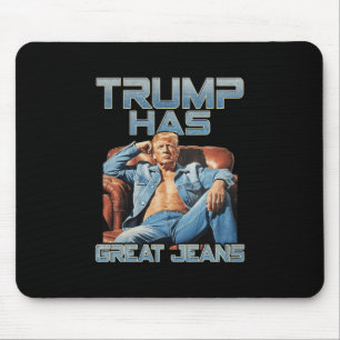 Tapis De Souris Trump a de super jeans drôle graphique rétro denim