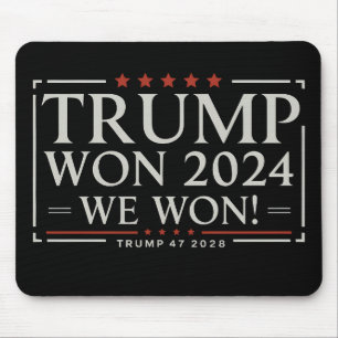Tapis De Souris Trump a gagné 2024 Nous avons gagné 47 2028 États-