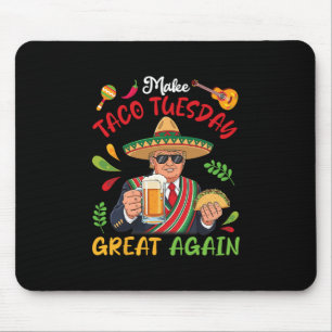 Tapis De Souris Trump avec des tacos et de la bière rendent le mar