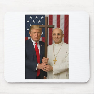 Tapis De Souris Trump Et Chemise Du Pape - Le Pape Leo Xiv Dieu Bé