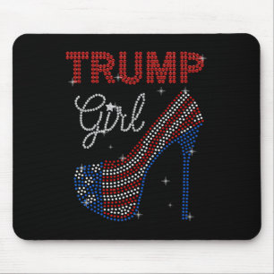 Tapis De Souris Trump Girl High Heel Rhinestone Us Flag Vote Trump