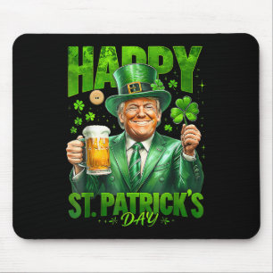 Tapis De Souris Trump Happy Jour de la Saint Patrick Lucky Shamroc