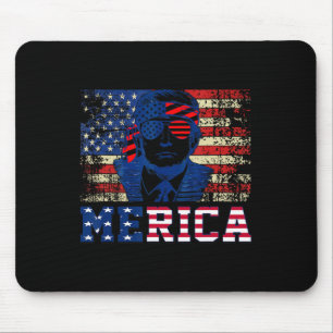 Tapis De Souris Trump Happy Quatrième 4 juillet Trump Drapeau amér