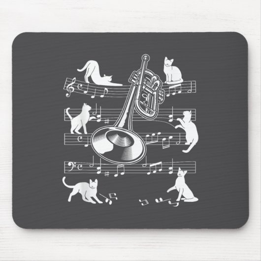 Tapis De Souris Trumpeter Cats For Cat Loving Trumpet Player  (Devant)