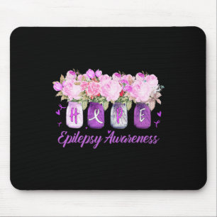 Tapis De Souris Tu Epilepsy Awareness Mois Costume Fleur Ribbon