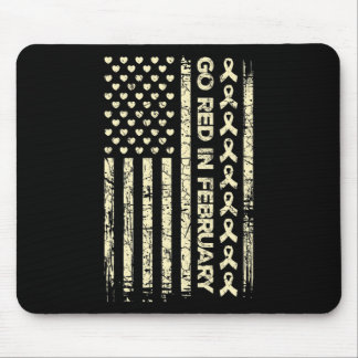 Tapis De Souris Tu Red Ribbon Heart Disease Awareness Don America