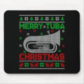 Tapis De Souris Tuba Music Lover Xmas Lighting Ugly Merry Tuba Chr (Devant)