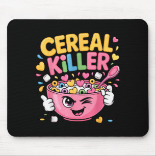Tapis De Souris Tueur de céréales Cartoon Bowl Drôle de petit déje