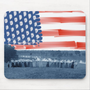 Tapis De Souris Tug of War Tug O War Women 1890's American Flag