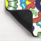 Tapis De Souris Tuile de Talavera de Mexicain (rouge, vert, jaune, (Coin)