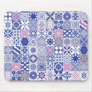 Tapis De Souris Tuile marocaine - violet et rose