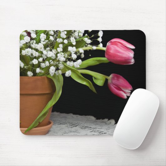 Tapis De Souris Tulipe rose (Avec souris)