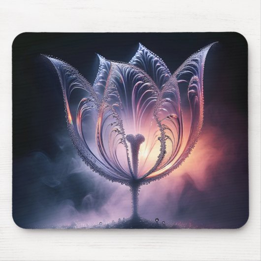 Tapis De Souris Tulipe transparente avec gouttes de pluie (Devant)