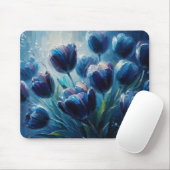 Tapis De Souris Tulipes bleues Impressionnisme Style Peinture à l' (Avec souris)