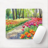 Tapis De Souris Tulipes dans le parc (Avec souris)