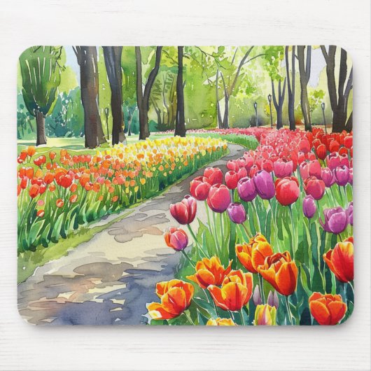 Tapis De Souris Tulipes dans le parc (Devant)
