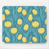Tapis De Souris Tulipes en bleu et jaune (Devant)