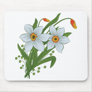 Tapis De Souris Tulipes et fleurs de jonquilles