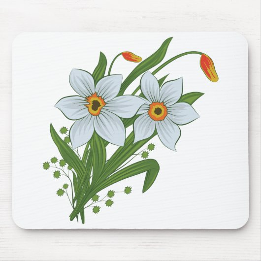 Tapis De Souris Tulipes et fleurs de jonquilles (Devant)