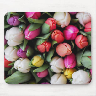 Tapis De Souris Tulipes Fleurs colorées Printemps de Pâques