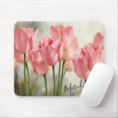 Tapis de souris Tulipes roses (Avec souris)