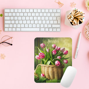 Tapis De Souris Tulipes roses du pays
