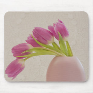 Tapis De Souris Tulipes Roses Et Dentelles