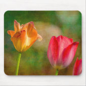 Tapis De Souris Tulipes rouges et jaunes sur arrière - plan textur (Devant)