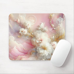 Tapis De Souris Tulle Floral Abstrait Contemporain