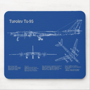 Tapis De Souris Tupolev Tu-95 - Plan directeur de l'avion AD