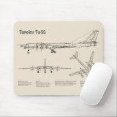 Tapis De Souris Tupolev Tu-95 - Plan directeur de l'avion SD (Avec souris)