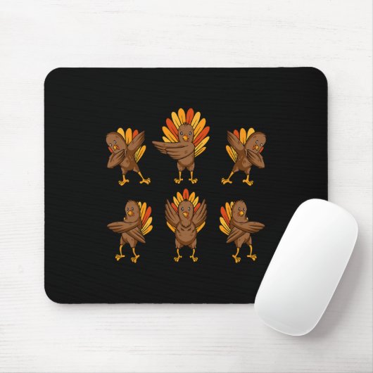 Tapis De Souris Turquie Dabing Danser Thanksgiving Day Fun Fall A (Avec souris)