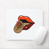 Tapis De Souris Turquie Tongue Out Thanksgiving Day Drôle Lèvres C (Avec souris)