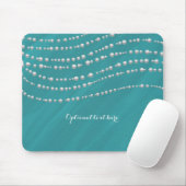 Tapis De Souris Turquoise Blue & Perles Élégant Glamour Chic (Avec souris)