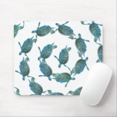Tapis De Souris Turquoise Blue Sea Turtles Ocean Elegant Beach (Avec souris)