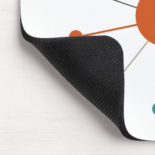 Tapis De Souris Turquoise Brûlé Orange Age atomique Commencé mi-si (Coin)