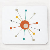 Tapis De Souris Turquoise Brûlé Orange Age atomique Commencé mi-si (Devant)