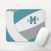 Tapis De Souris turquoise équipe de volley-ball gris couleurs fill (Avec souris)