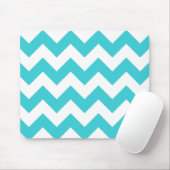 Tapis de souris turquoise et blanc de Chevron (Avec souris)