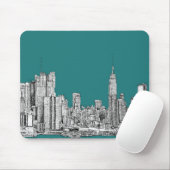Tapis De Souris Turquoise foncée NYC (Avec souris)